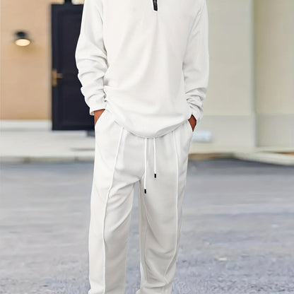 Men’s Minimalist Zip-Collar Lounge Set