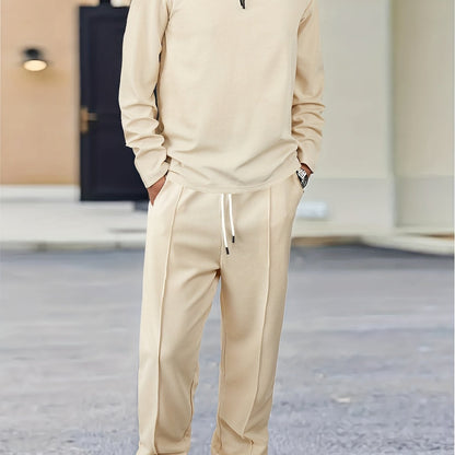 Men’s Minimalist Zip-Collar Lounge Set