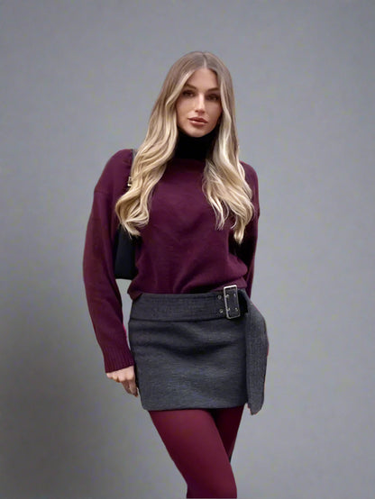 Cozy High-Neck Knit Sweater