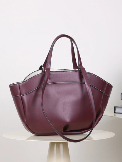 Elegant Oversized Leather Shoulder Bag