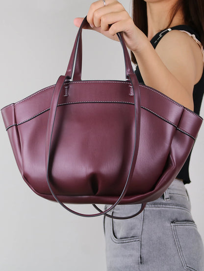 Elegant Oversized Leather Shoulder Bag