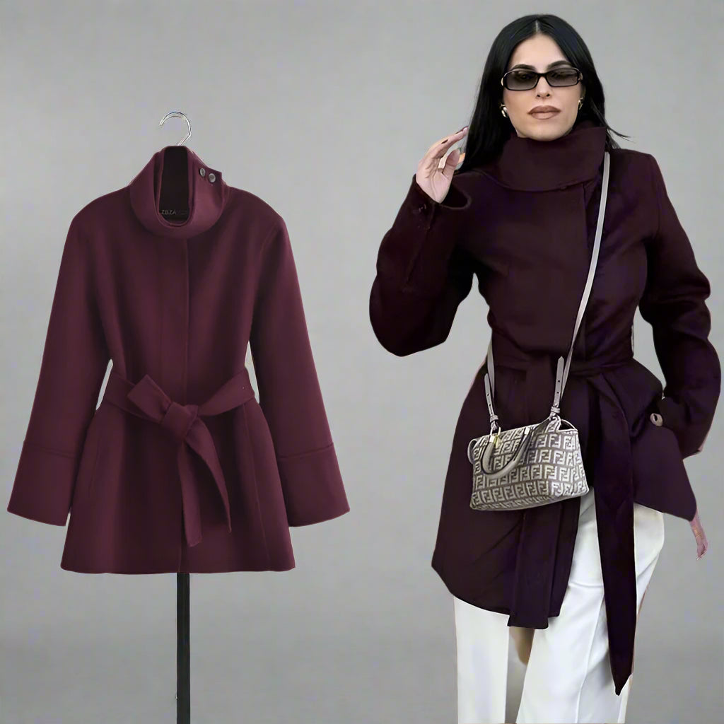 Elegant Belted Wool Coat