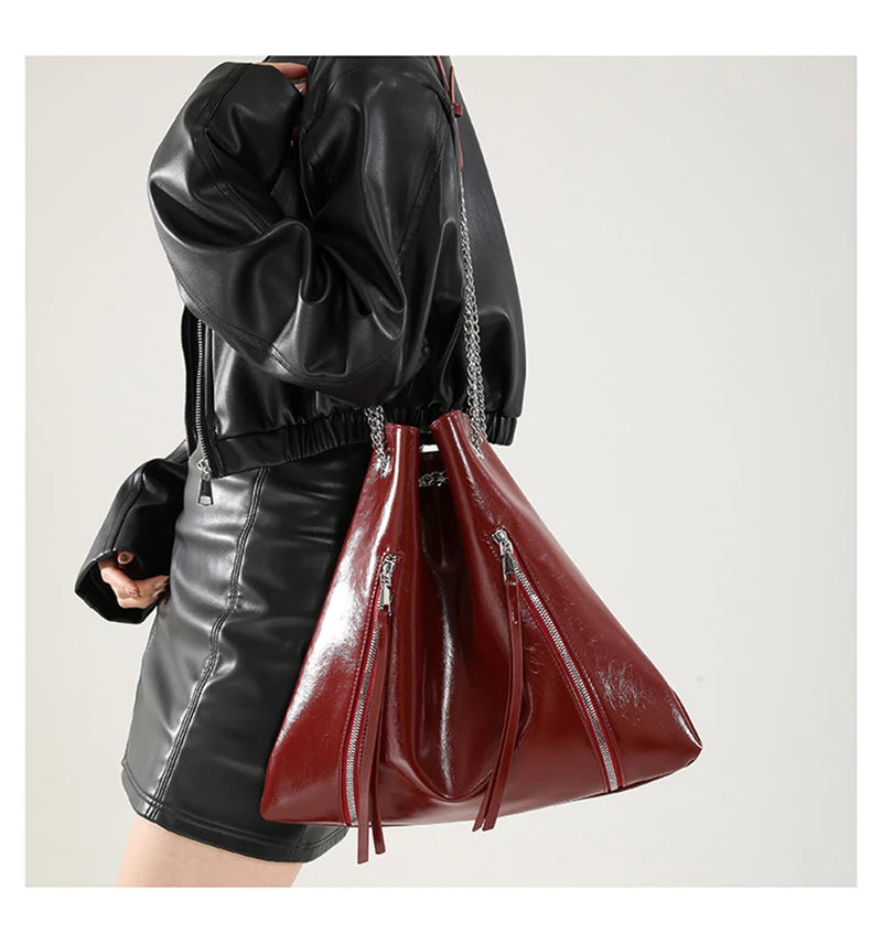 Luxe Patent Leather Chain Bag