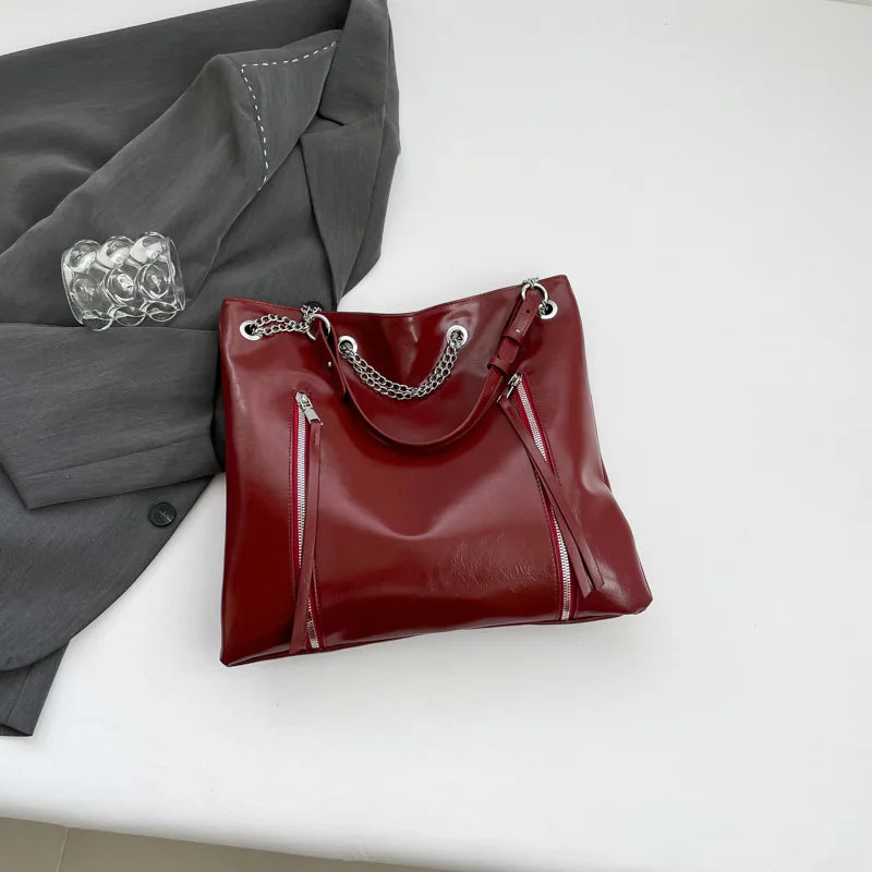 Luxe Patent Leather Chain Bag