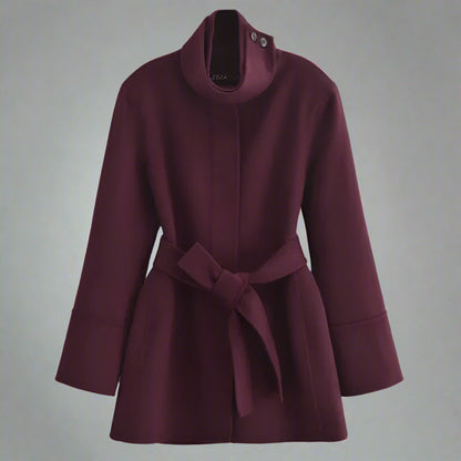 Elegant Belted Wool Coat