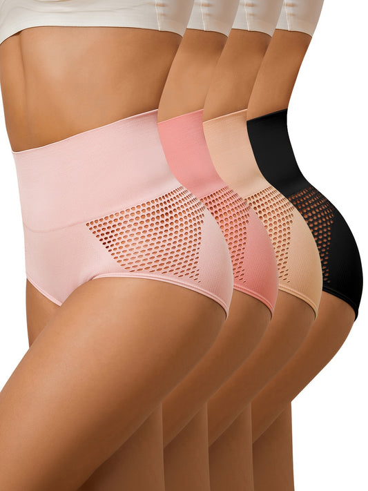 4-delige set Naadloze High-Waist Ademende Shapewear 