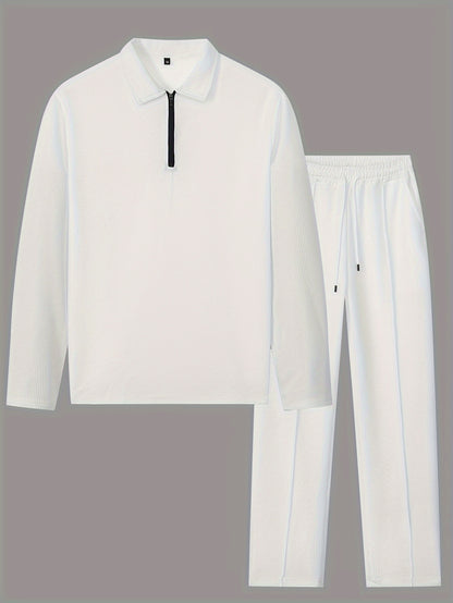 Men’s Minimalist Zip-Collar Lounge Set